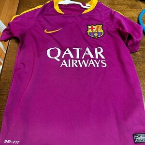 Nike Kids Barcelona Magenta and Yellow Jersey